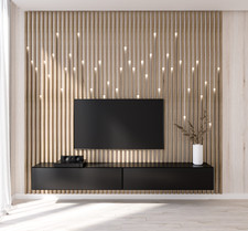 WBM Cre8 Slatted Room Divider - Oak White, 16 Pack