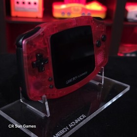 Clear Red Game Boy Advance GBA Console with iPS V5 Backlight Backlit LCD 