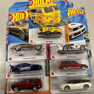 Lot of 7 Hot Wheels/Matchbox Mix Kool Kombi,4Runner,r35, Civic, Quattro, Seville