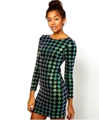 NWT Motel Gabby Bodycon Dress In Diamond Sequin sz XL | eBay