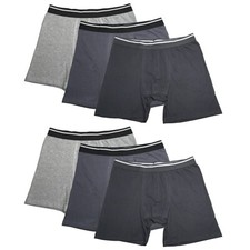 6PK Assorted Mens Cotton Boxer Briefs Comfort Flexible Soft Waistband Underwear