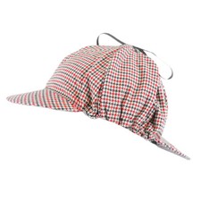 Sherlock Holmes Houndstooth Detective Deerstalker Costume Hat Red  Black