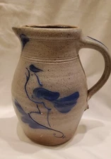 ROWE POTTERY STONEWARE  BIRD PITCHER DATED 1984