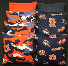 CORNHOLE BEANBAGS made w AUBURN TIGERS Camo Fabric 8 ACA REG Bags