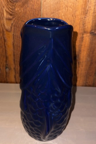 Bistro Brights Navy Blue Gurgling Cod Jug~ Pitcher~Vase~10”~Fish - Picture 2 of 6