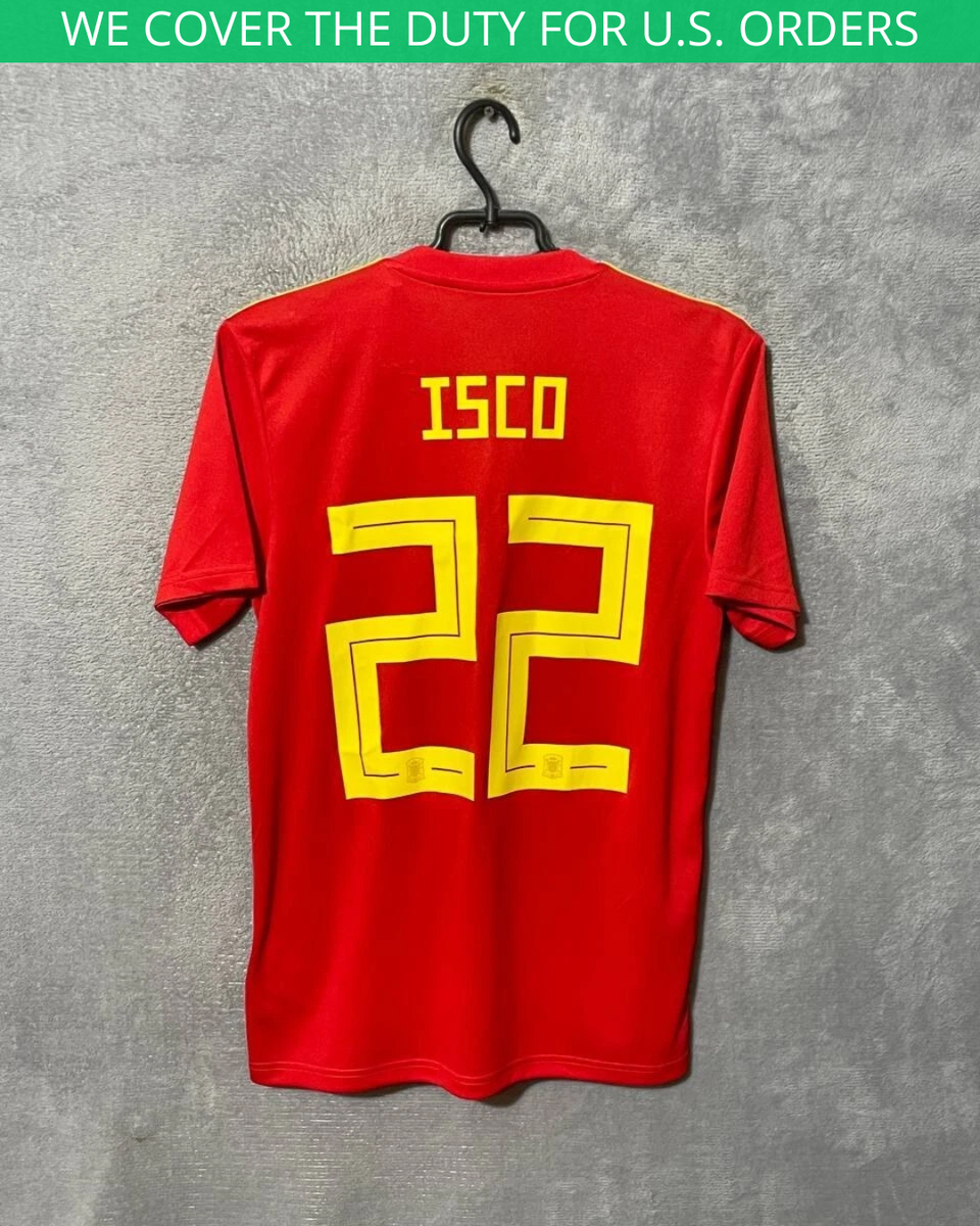 Isco Spain Home football shirt 2018 - 2019 Team Jersey Adidas Mens
