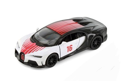 5423DF 5'' Kinsmart Bugatti Chiron Supersport Diecast  Toy Car. White/ Black.