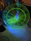 Vintage Jeanette Doric Uranium Vaseline Green Glass Lunch Plate 9" GLOWS!!