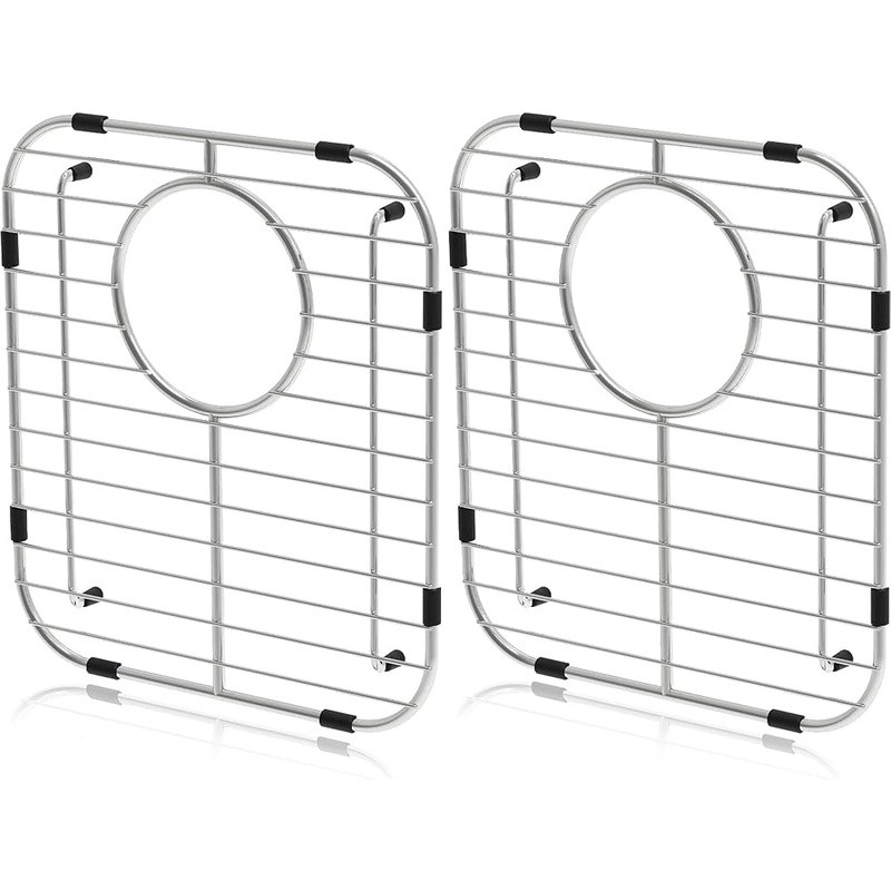 Stainless Steel Kitchen Sink Grid Protector Multifunctional Drain Rack Dishes US