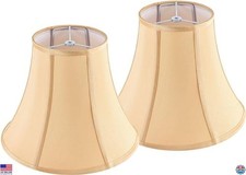 Gold Bell Lamp Shades Set of 2 Medium 6.7" Top x 13" Bottom x 10" High Spider
