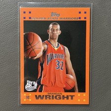Brandan Wright Orange Rookie 2007-08 Topps Basketball Golden State Warriors