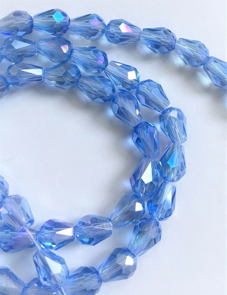 6mm/8mm Facettierte Kristall Glasperlen Tropfen DIY Schmuck Basteln - Bild 3 von 4