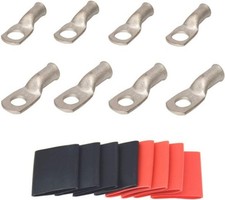 4 Pack 6 AWG 3/8 AWG 5/16 Lugs Tinned Copper Terminal Marin Size: 6 3/8 6 5/16