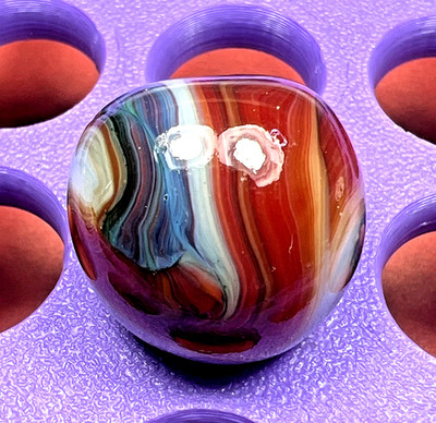 REALLY LOOKS LIKE SWIRLED PAINT IN CAN ! AS MADE SHAPE LG SHOOTER .80'' BOX01/206