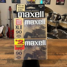 Original Unopened 2 Pack Maxell XL II High Bias 90 Minute Audio Cassette Tapes
