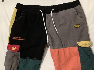 Stussy Cargo Pants Mens 38x30 Multicolor Corduroy Patchwork 90s