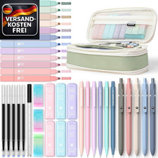 Schulsachen Set mit Textmarkern Gelschreibern Bleistiften für Schüler Mädchen
