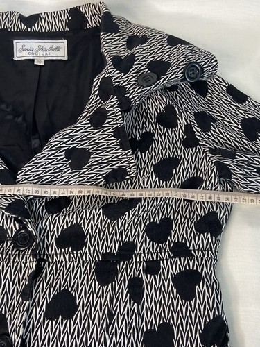 Sonia Stradiotto Couture Blazer Jacket Womens Size 10 White Black Button Up - Picture 10 of 12