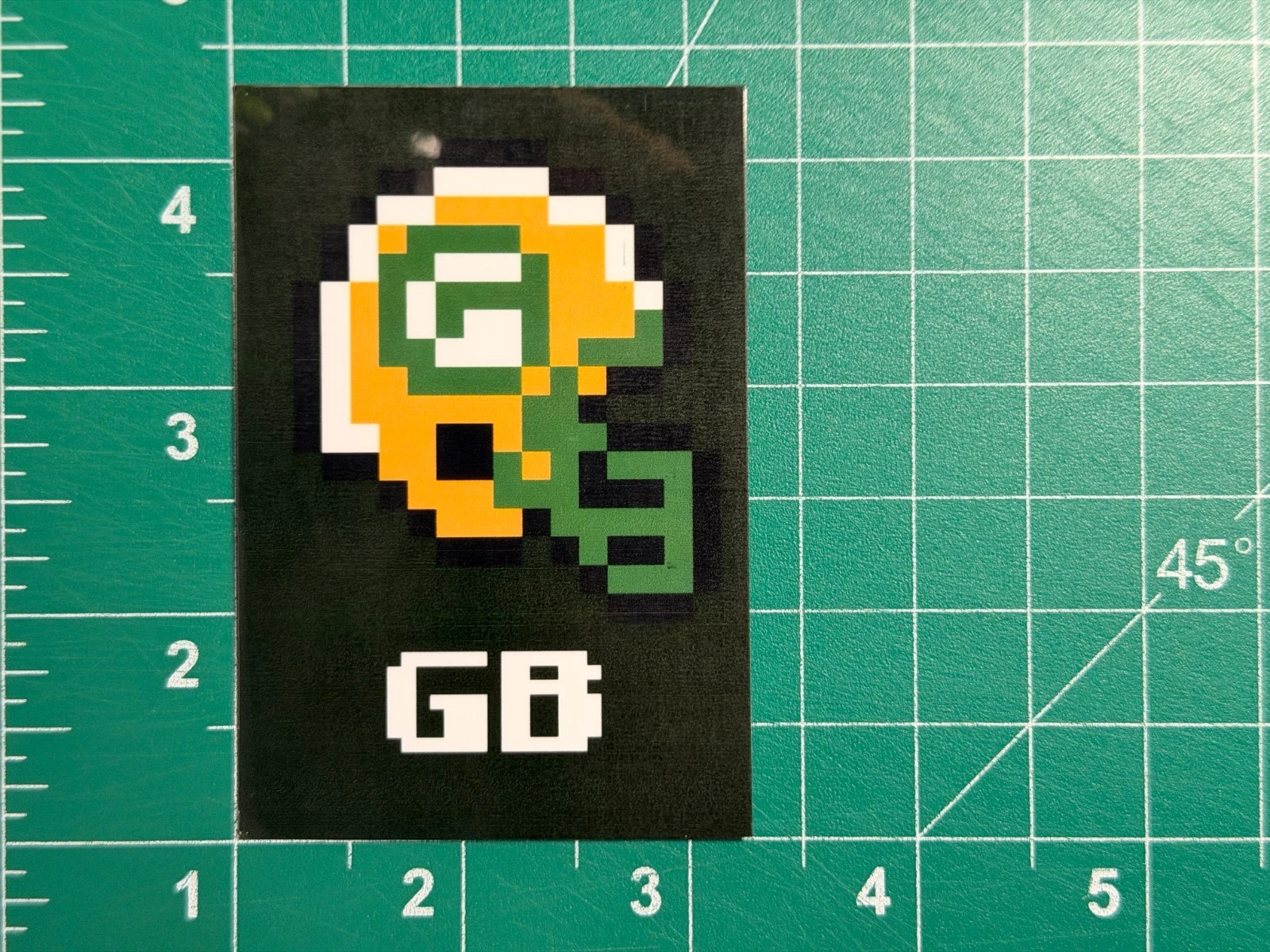 Green Bay Packers Tecmo Super Bowl Helmet - Laminated Vinyl Sticker - 3.5"x2.5"