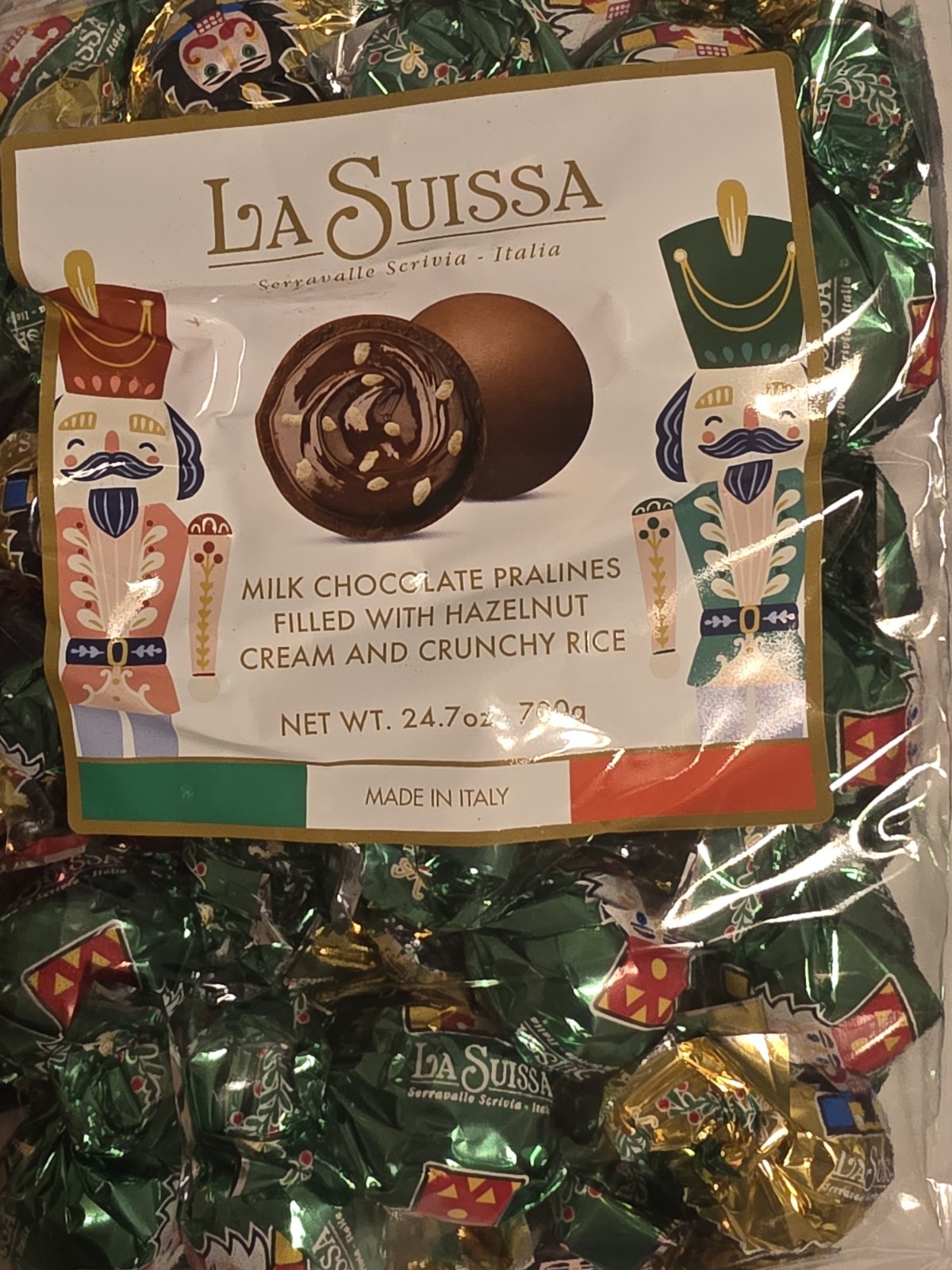 1 La Suissa Milk Chocolate Pralines Filled With Hazlelnut Cream Cruncy RICE 24.7