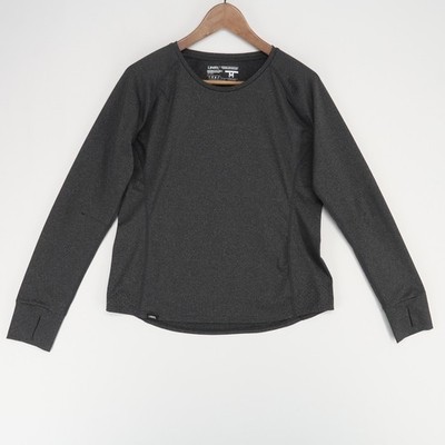 UNRL Stride T Shirt Womens M Black Heather Long Sleeve Thumbholes Running