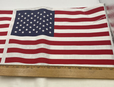 Fabric Country American Flag Cotton Fabric Panel - 25 Flags - 7.5  x 11.5"