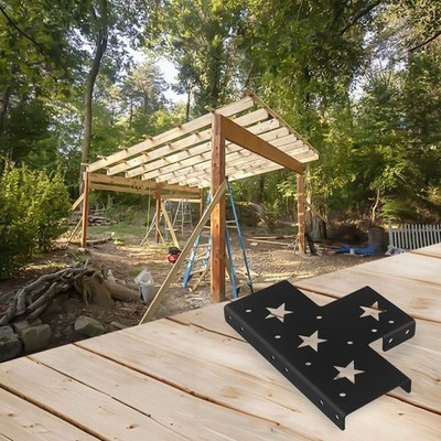Schwarz beschichtet Schwerlast Pergola Pavillon Kit Ecke Pfosten T Klammern 4x4 Zoll
