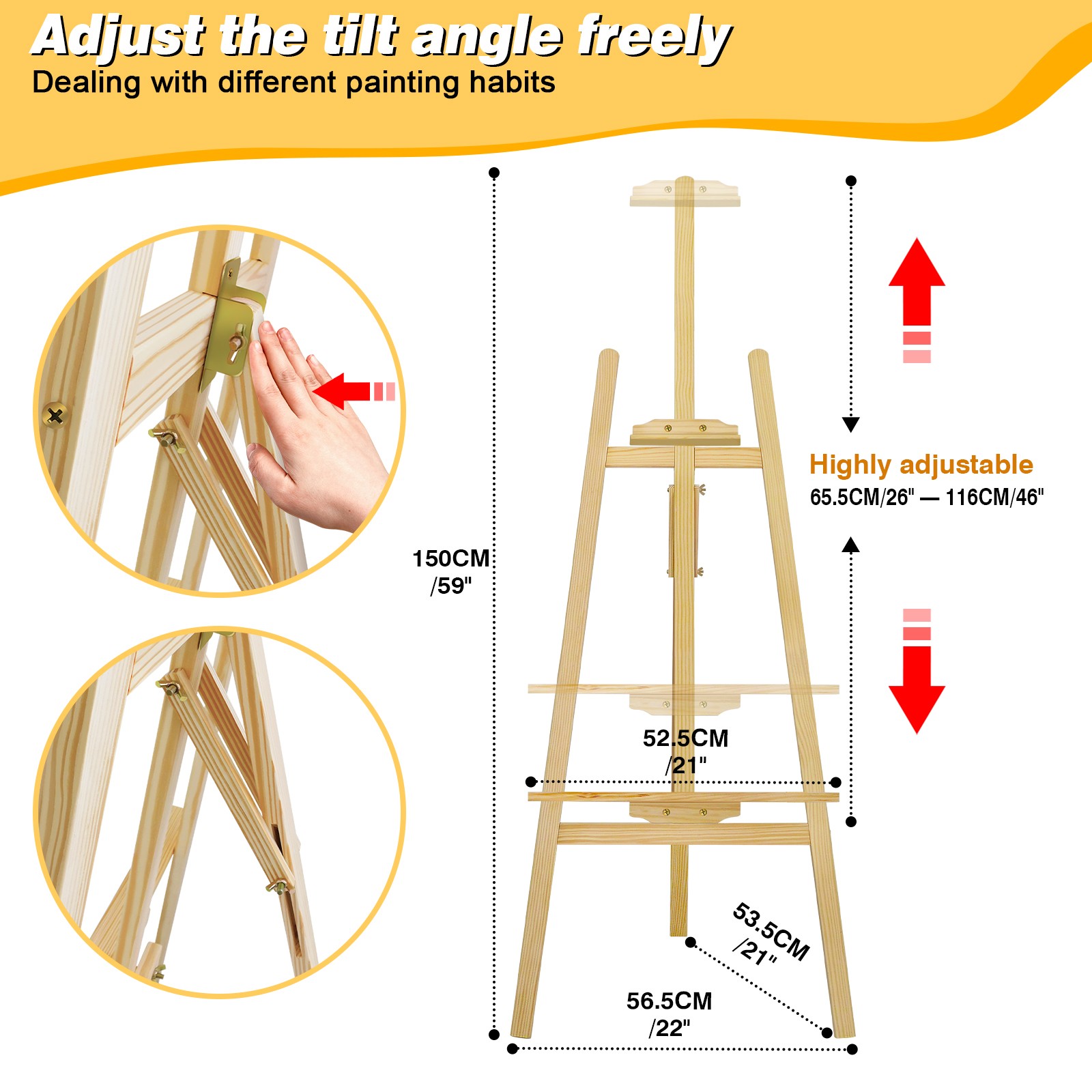 Wooden Easel Studio Easel Display Art Craft Artist Cafe Wedding Painting Stand