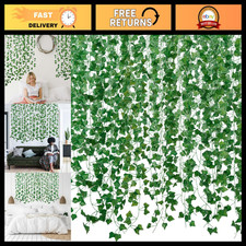 72 Pack Fake Vines - Aesthetic Artificial Ivy Leaves for Home, Wedding, Party De
