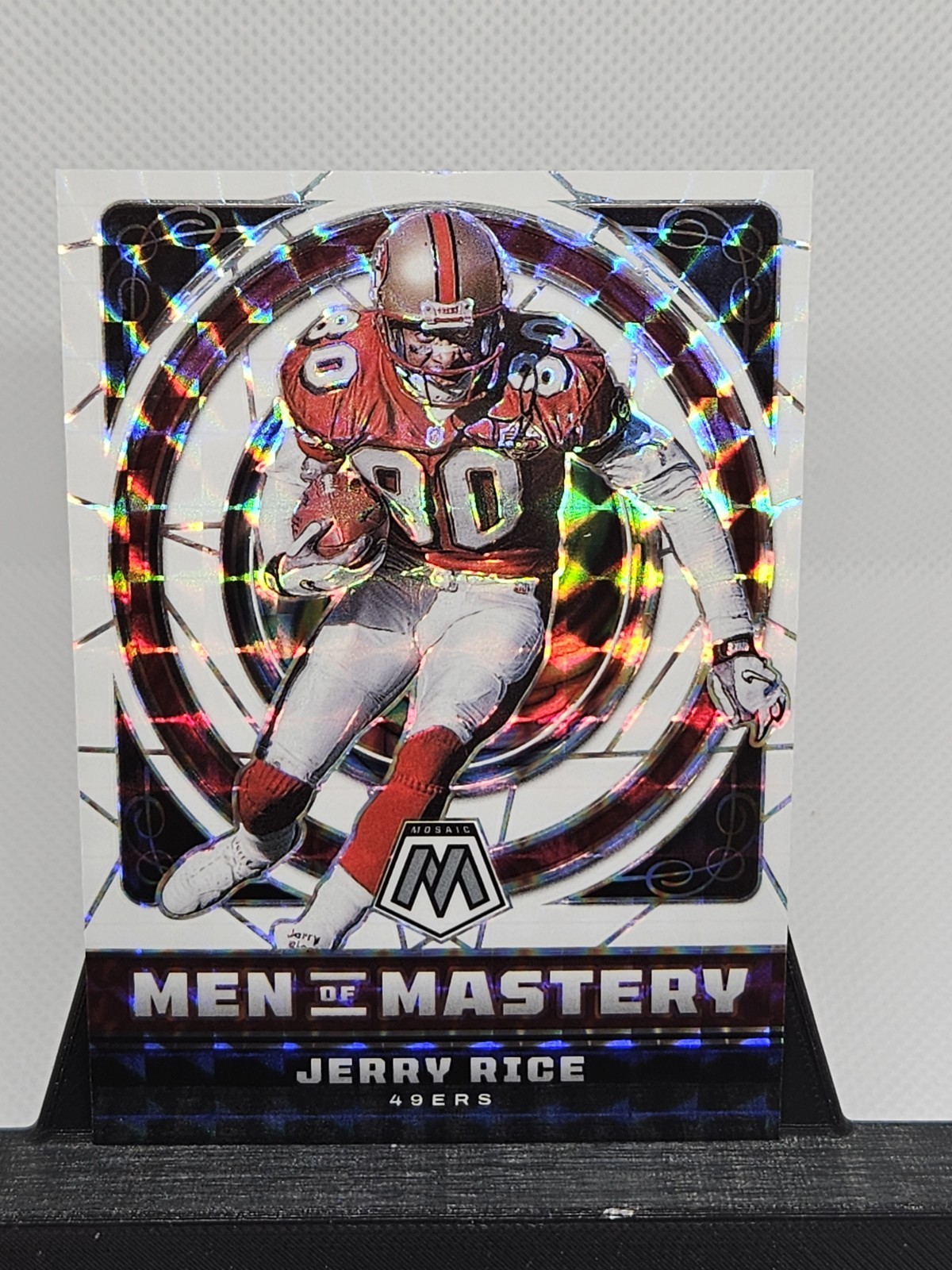 2022 Panini Mosaic JERRY RICE Men of Mastery White Mosaic Parallel #'d /25 HOF 