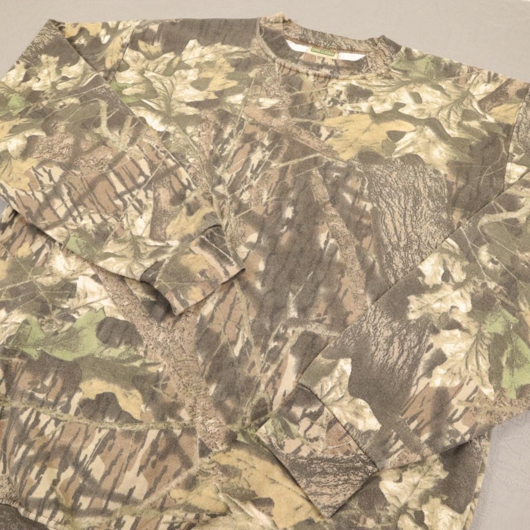VTG Mossy Oak Sweatshirt Mens Medium Camo Classics Fleece Crewneck Hunting