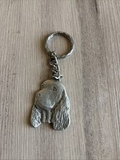 Vintage 1982 Rawcliffe Pewter I Love My Cocker Spaniel Keychain Made In USA