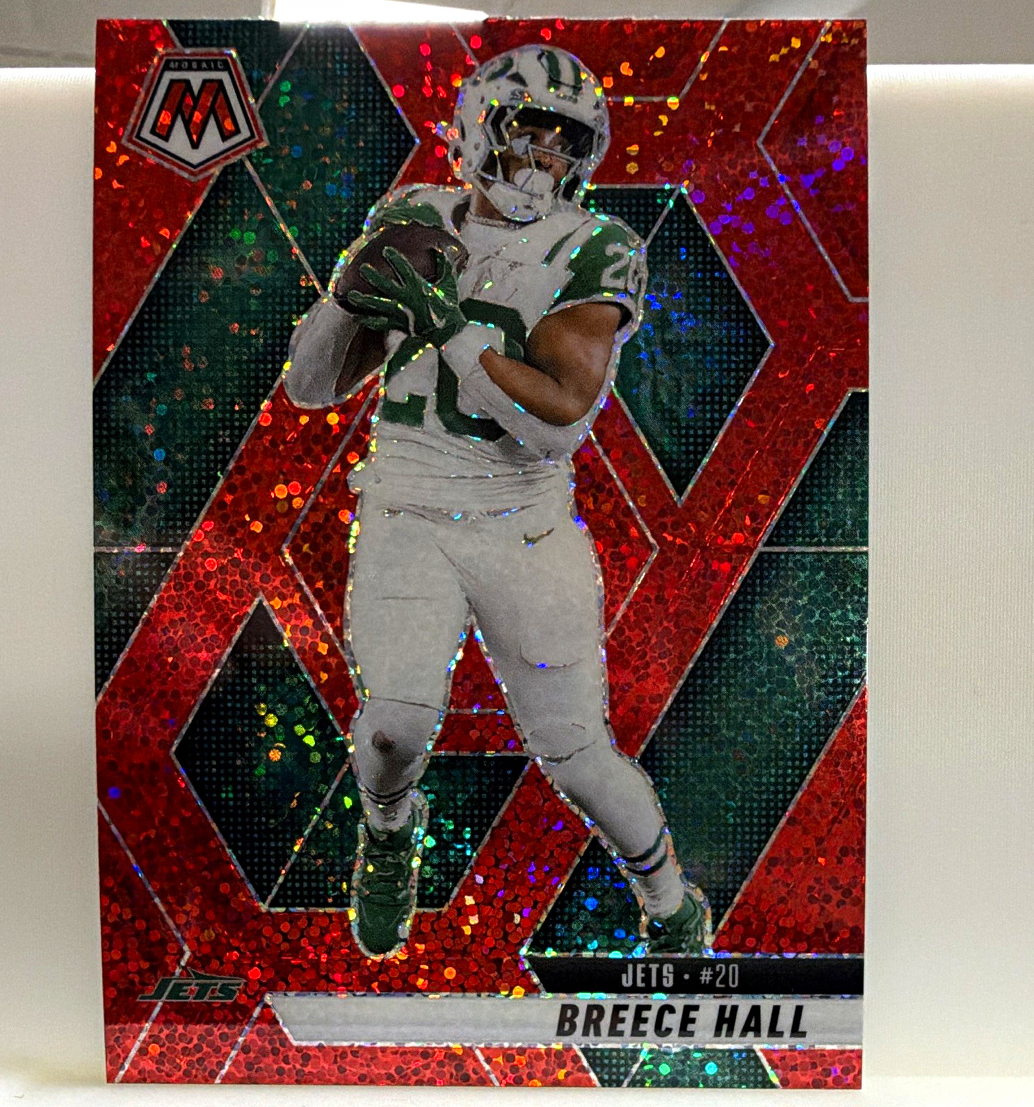 Panini 2025 Mosaic Football Breece Hall New York Jets Red Sparkle Prizm