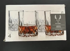 Viski Admiral Crystal Whiskey Tumblers Set of 4
