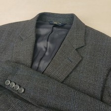 Joseph Feiss Hold 44L Mens Blazer Jacket Plaid 22x33 Charcoal