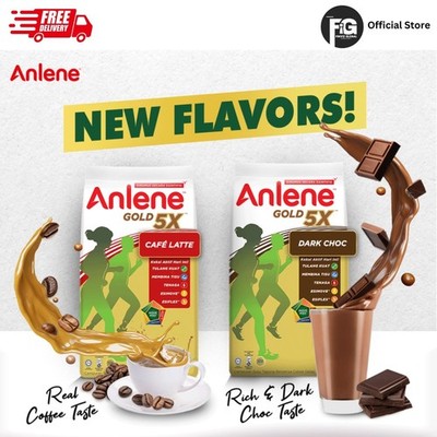 2x ANLENE Gold5X High Calcium Protein Milk Powder [Cafe Latte & Dark Choc] Halal