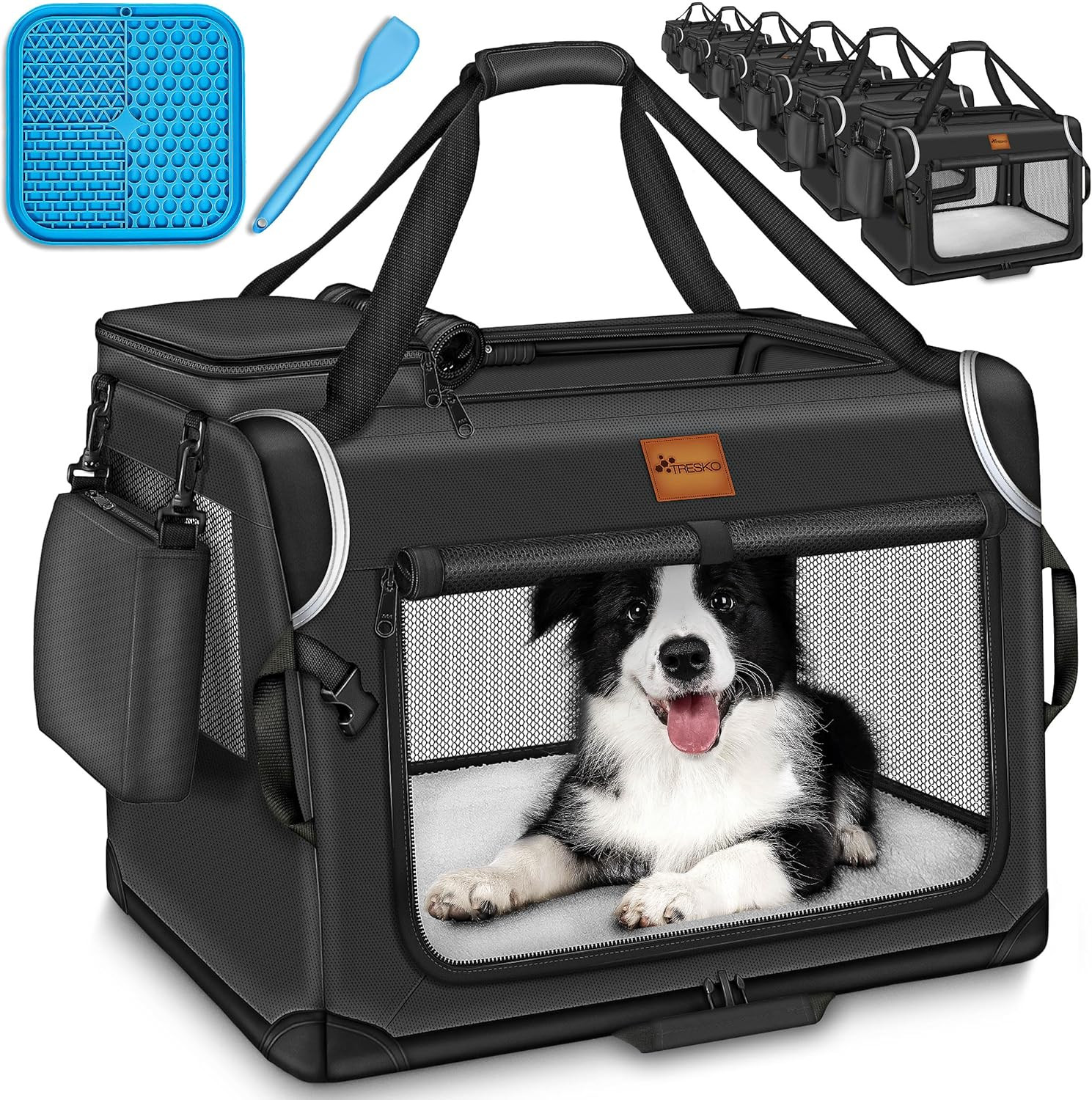 ® Box per Cani Pieghevole, Con Tappetino per Mangiare E Spatola, Trasportino Rob