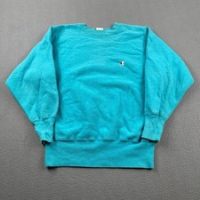 Vintage 90s Champion Reverse Weave Sweatshirt Womens Medium Teal Made in USA