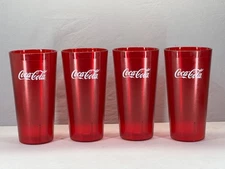 Carlisle Coca-Cola Red Plastic Tumblers 32 oz (Set of 4) 5232 – New - Restaurant