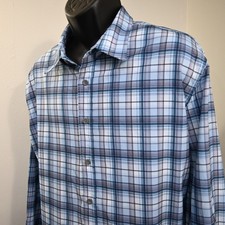 Eddie Bauer Hiking Button Up Shirt Plaid Stretch Long Sleeve Mens Size 2XL XXL