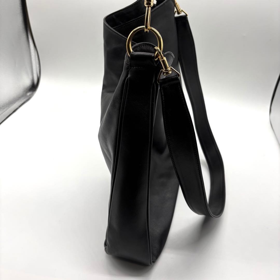 GUCCI 001 123 1577 Bamboo Shoulder Bag Leather Black Vintage Logo From Japan thumbnail 18