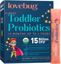 Toddler Probiotics - Organic Probiotic for Kids, with Fiber for Constipation Rel