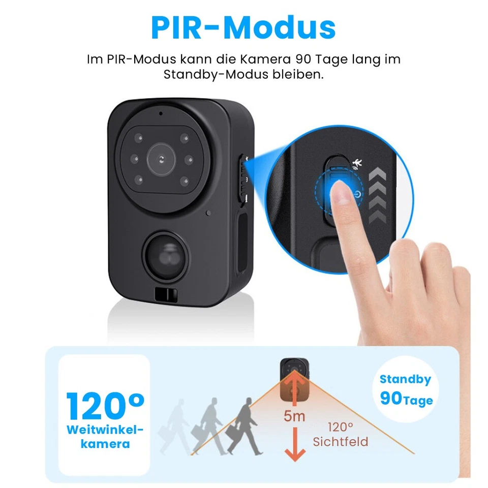 Mini Körperkamera 1080P HD Body Cam Video avi Camcorder Kamera Wasserdicht 1080P - Bild 2 von 4