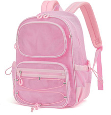 Mesh Backpack, Heavy Duty See through Backpack Ultra-Lightweight Net Bookbag Bre
