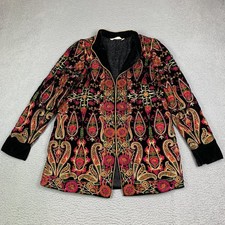 Soft Surroundings Jacket S Velvet Embroidered...