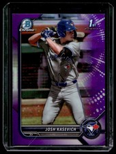 2022 Bowman Draft Baseball Chrome Purple Josh Kasevich RC 3/250 Toronto Blue