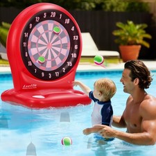 Inflatable Dart Toss Pool Toy Set, Giant Pool Game for Kids Ages 8- Adult