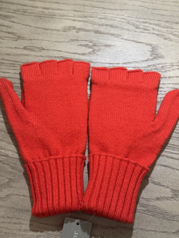 Mitones convertibles para mujer J.Crew mezcla de lana cachemir rojo tomate nuevos con etiquetas Foto 2 de 4