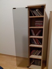 Buche/Nachbildung CD-Regal  Glastüre, 33x98x28, 5 Cm, 5 Fächern