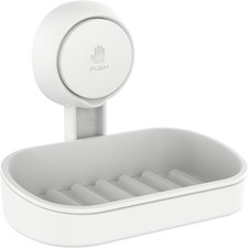 Bathroom Leaf Shape Drain Soap Box Dish Holder Storage Suction Saver Soapbox.